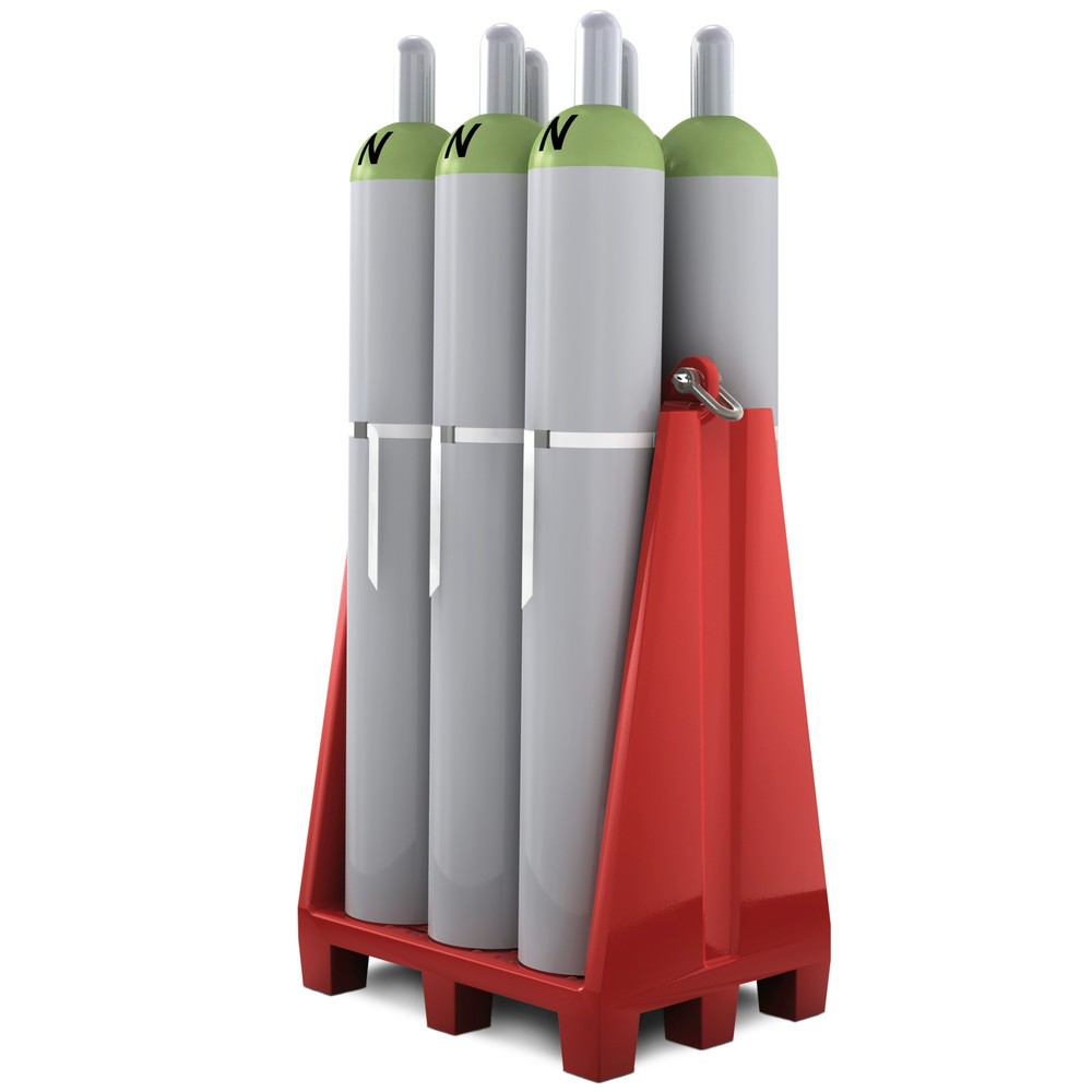 Immagine del prodotto: Pallet in PE per bombole di gas, per fino a 6 bombole da Ø max. 230 mm