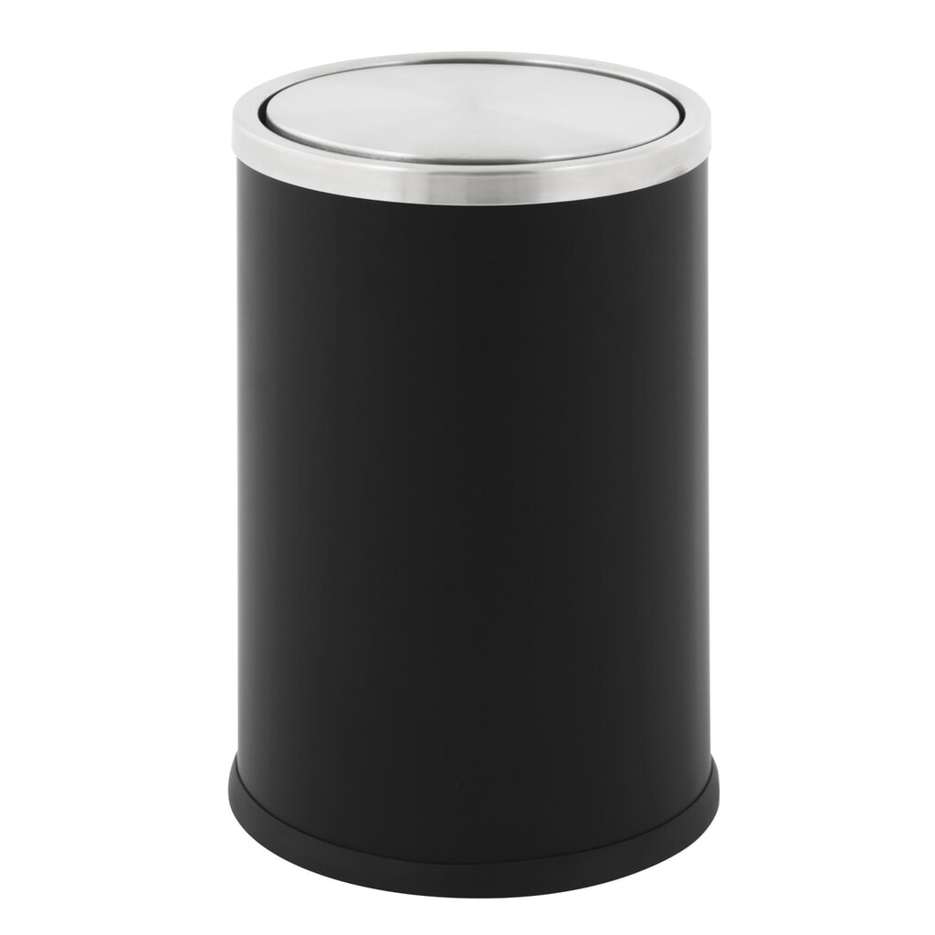 Cestino Swing, con coperchio girevole, 10 litri, nero Immagine del prodotto: Cestino Swing, con coperchio girevole, 10 litri, nero