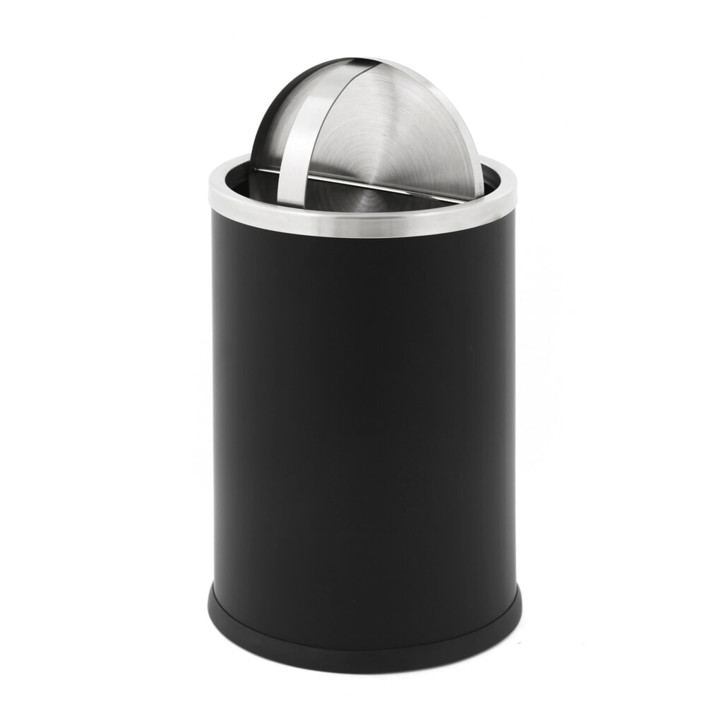 Cestino Swing, con coperchio girevole, 10 litri, nero Immagine del prodotto n. 3: Cestino Swing, con coperchio girevole, 10 litri, nero