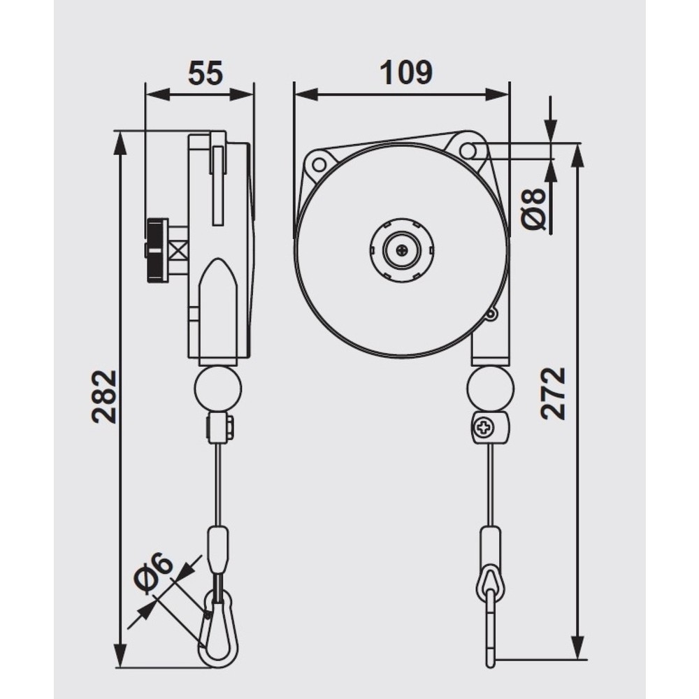 Immagine del prodotto n. 2: Cavo elastico Foodline, estrazione cavo 1,6 m, portata 0,4-1 kg