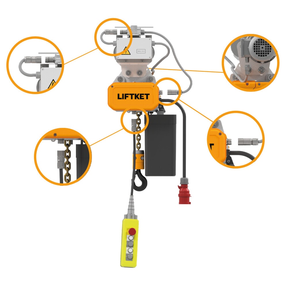 Immagine del prodotto n. 4: Paranco elettrico LIFTKET S-Line con sospensione forata, portata 125 kg, 8/2 m/min