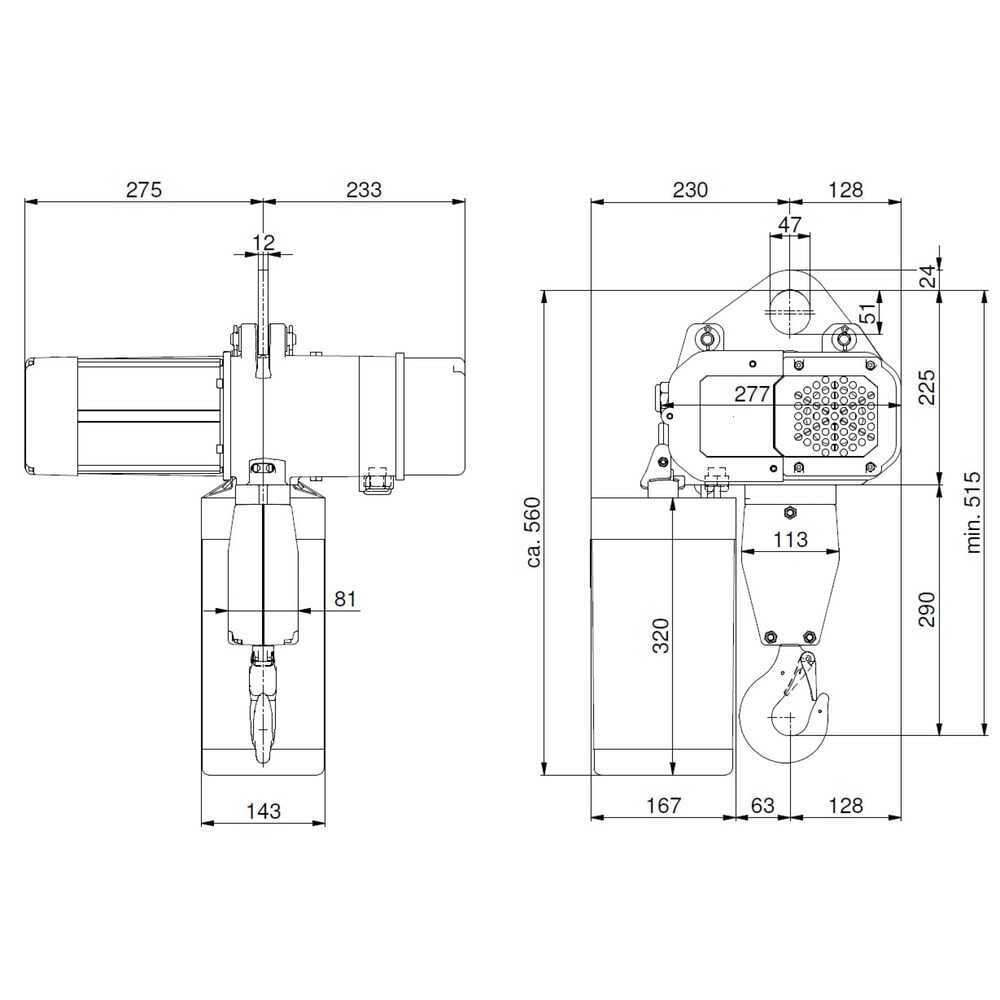 Immagine del prodotto n. 6: Paranco elettrico LIFTKET S-Line con sospensione forata, portata 2.000 kg, 3/0,75 m/min