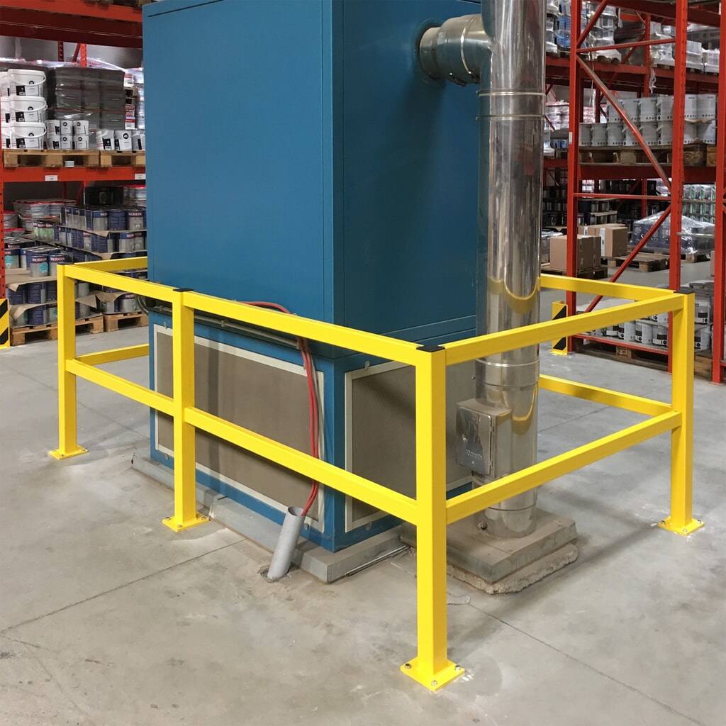 Parapetto anticollisione S-Line, per interni, paletti angolari, altezza 1.000 mm Immagine del prodotto n. 6: Parapetto anticollisione S-Line, per interni, paletti angolari, altezza 1.000 mm