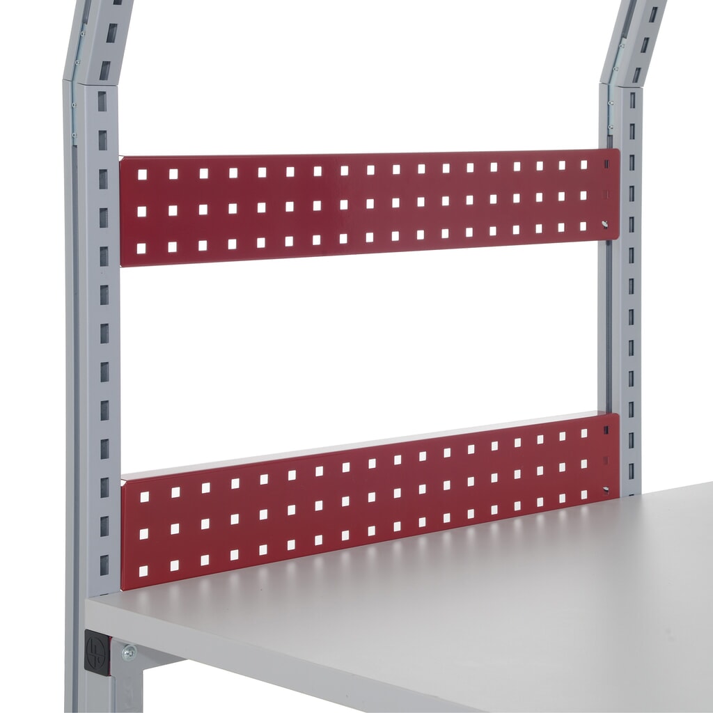 Pannello posteriore forato per tavoli da condizionamento Rocholz FLEX, AxLxP 100 x 1.000 x 30 mm Immagine del prodotto: Pannello posteriore forato per tavoli da condizionamento Rocholz FLEX, AxLxP 100 x 1.000 x 30 mm