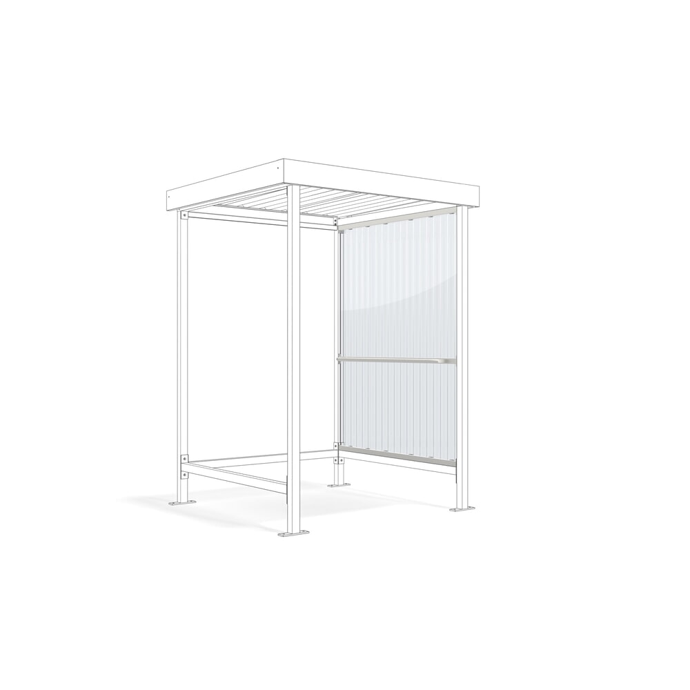 Immagine del prodotto: Parete destra per pensiline per fumatori Basic, colonnine bianco grigio