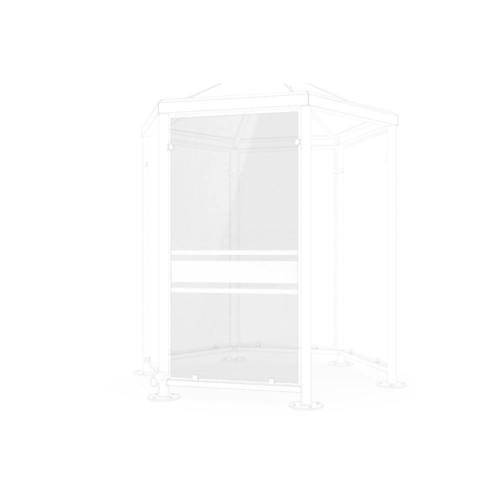 Immagine del prodotto: Parete per padiglione fumatori, esagonale, Decorazione vetro 02