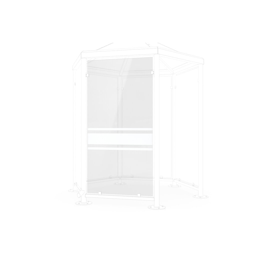 Parete per padiglione fumatori, esagonale, Decorazione vetro 02 Immagine del prodotto: Parete per padiglione fumatori, esagonale, Decorazione vetro 02