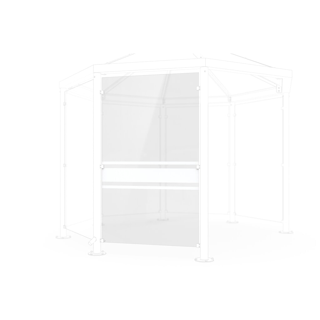 Immagine del prodotto: Parete per padiglione fumatori, ottagonale, Decorazione vetro 02