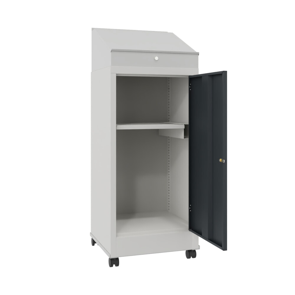 Immagine del prodotto n. 2: Leggio industriale PAVOY, mobile, HxBxT 1.330 x 500 x 500 mm, 1 ripiano estraibile, grigio chiaro, grigio antracite