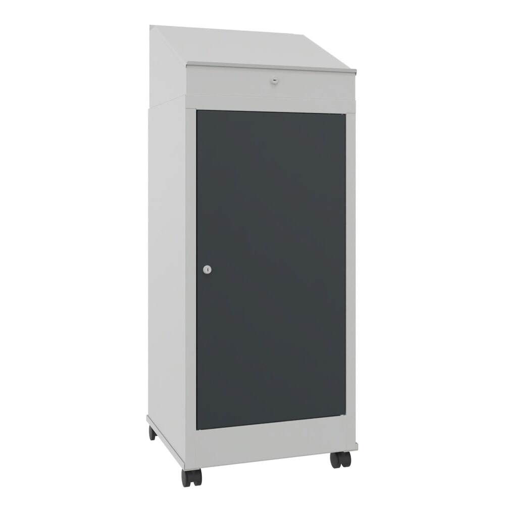 Immagine del prodotto n. 1: Leggio industriale PAVOY, mobile, HxBxT 1.330 x 500 x 500 mm, 1 ripiano estraibile, 1 cassetto, grigio chiaro, grigio antracite