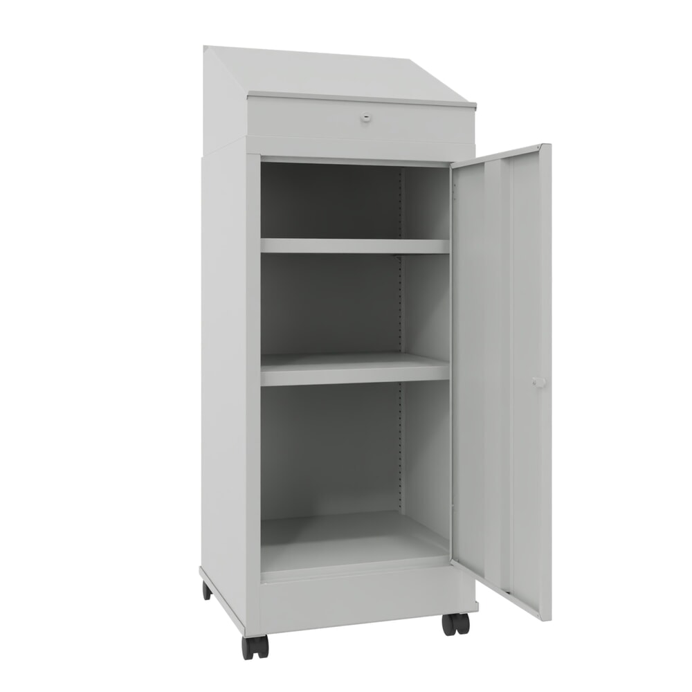 Immagine del prodotto n. 2: Leggio industriale PAVOY, mobile, HxBxT 1.330 x 500 x 500 mm, 2 Ripiani, grigio chiaro, grigio chiaro