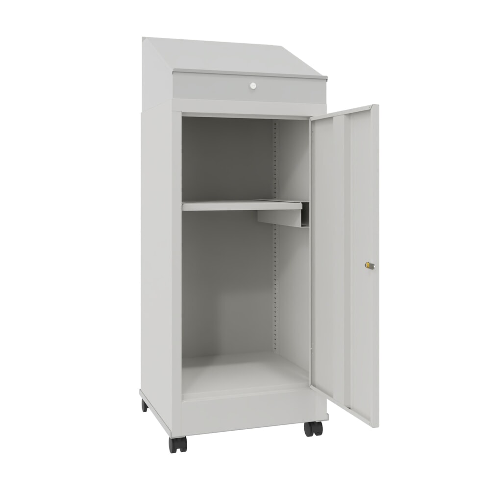 Immagine del prodotto n. 2: Leggio industriale PAVOY, mobile, HxBxT 1.330 x 500 x 500 mm, 1 ripiano estraibile, grigio chiaro, grigio chiaro