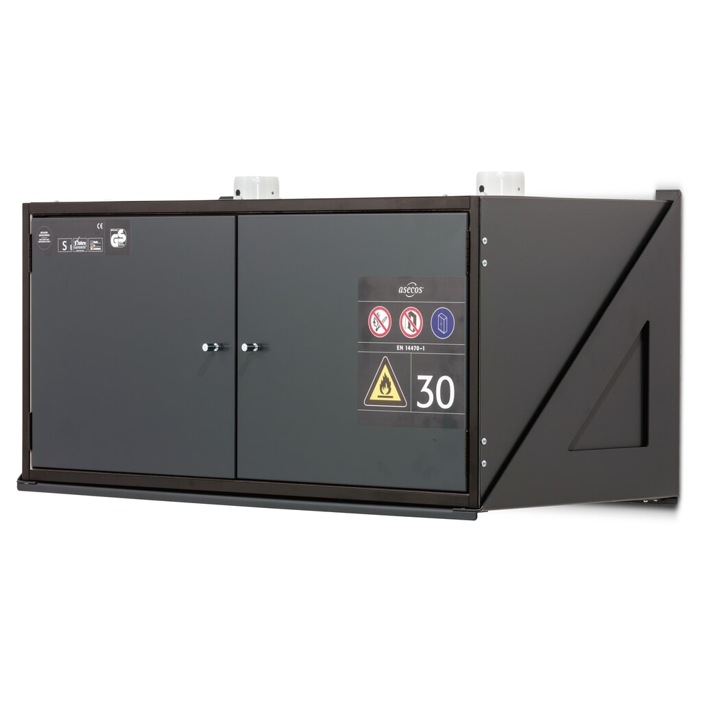 Armadio antincendio asecos® Tipo 30, montaggio a parete, con vasca inferiore, AxLxP 485 x 995 x 470 mm Immagine del prodotto: Armadio antincendio asecos® Tipo 30, montaggio a parete, con vasca inferiore, AxLxP 485 x 995 x 470 mm