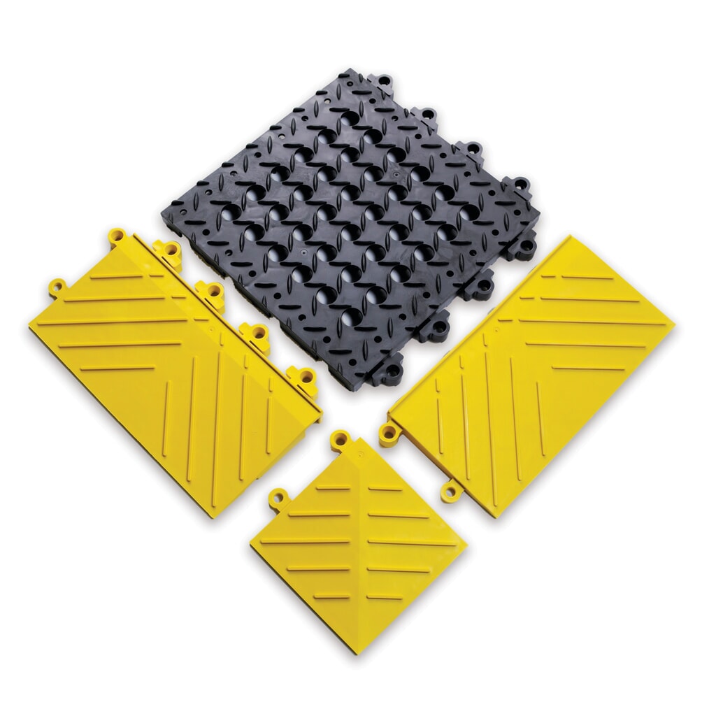Immagine del prodotto: Mattonella per sistema a incastro piani calpestabili, PVC, forata, LxP 305 x 305 mm, nero