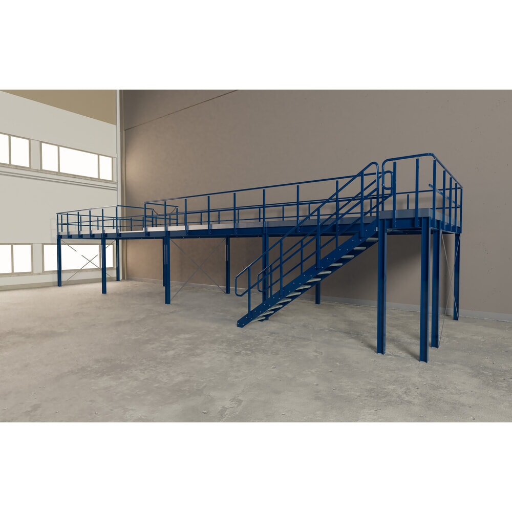 Immagine del prodotto n. 5: Pianerottolo per sistema modulare per soppalchi, uscita a destra, Blu genziana