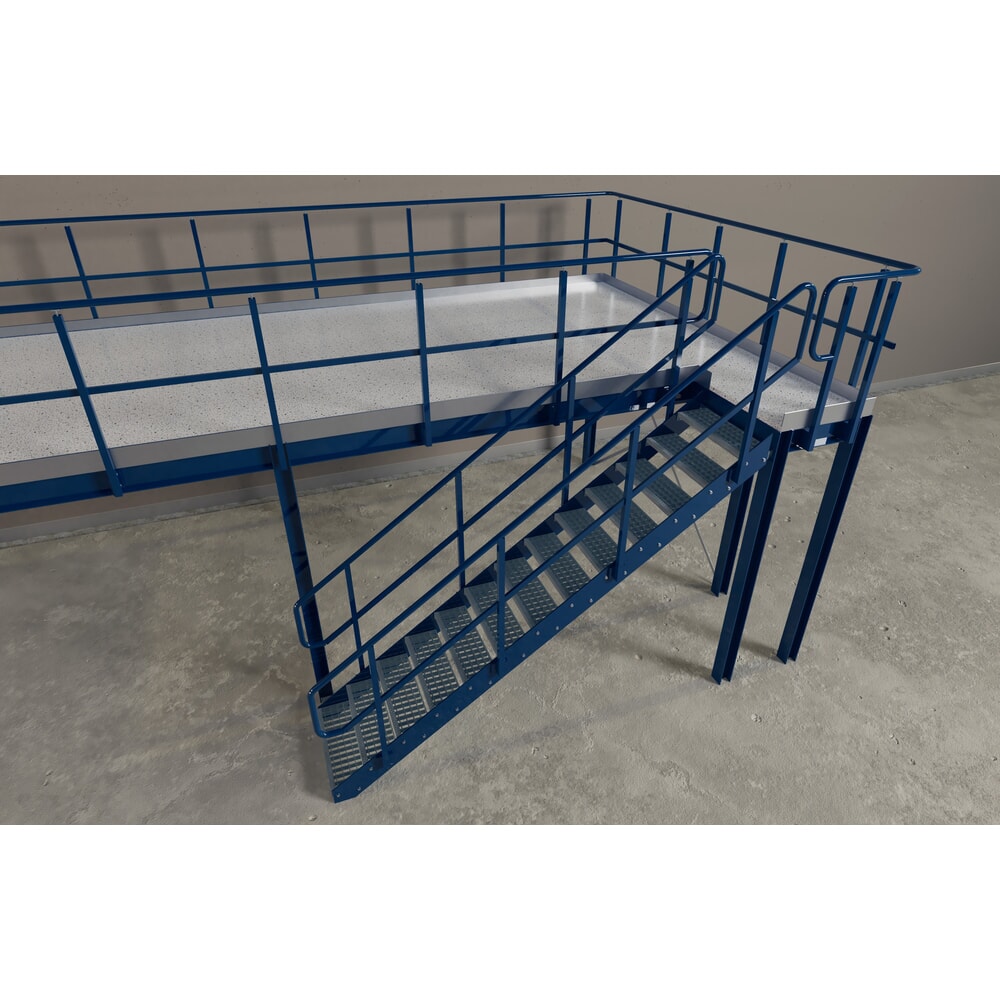 Immagine del prodotto n. 6: Pianerottolo per sistema modulare per soppalchi, uscita a destra, Blu genziana