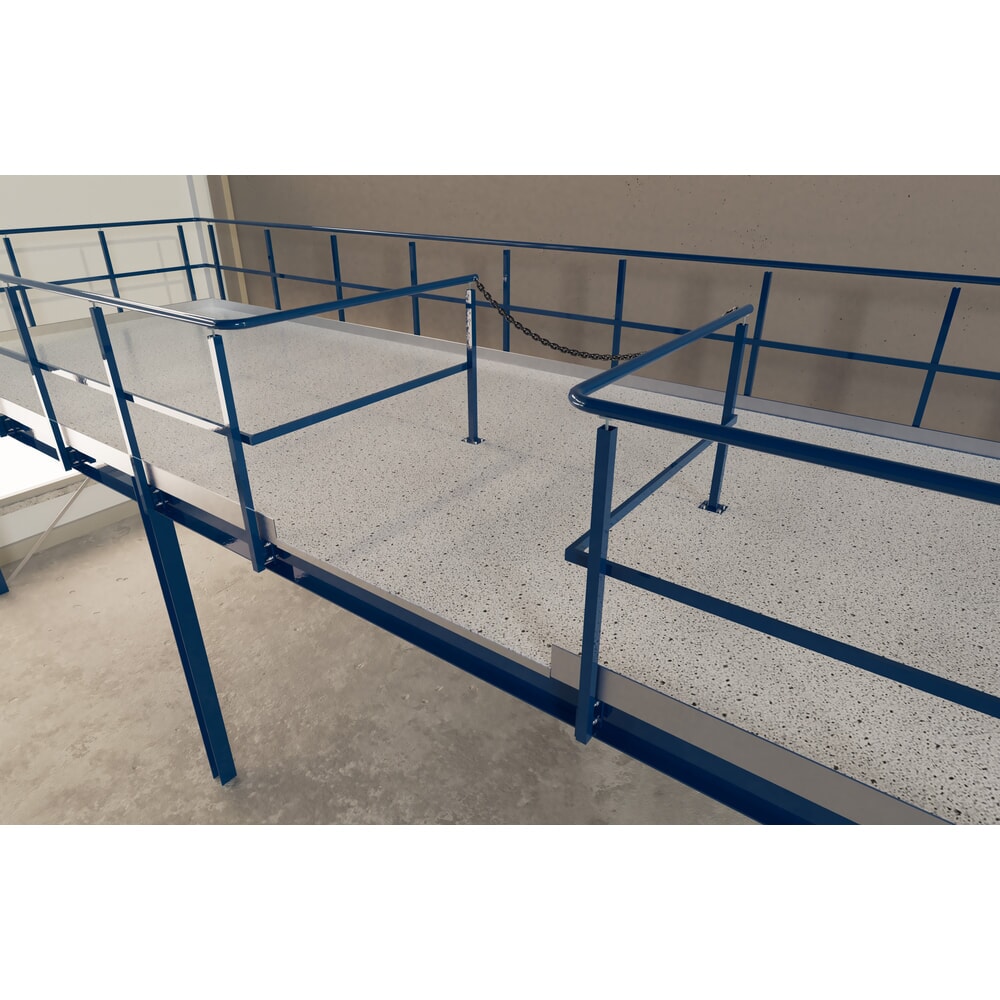 Immagine del prodotto n. 7: Pianerottolo per sistema modulare per soppalchi, uscita a destra, Blu genziana