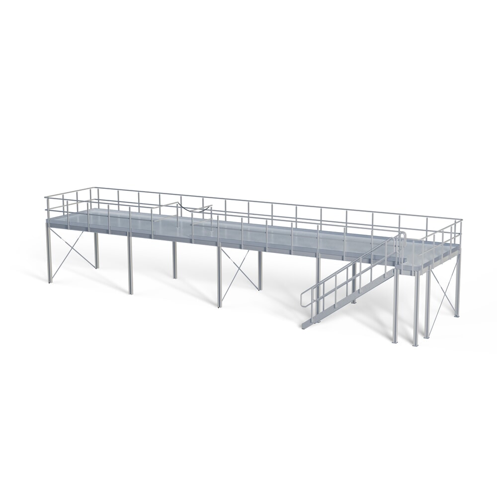 Immagine del prodotto n. 3: Pianerottolo per sistema modulare per soppalchi, uscita a destra, grigio chiaro