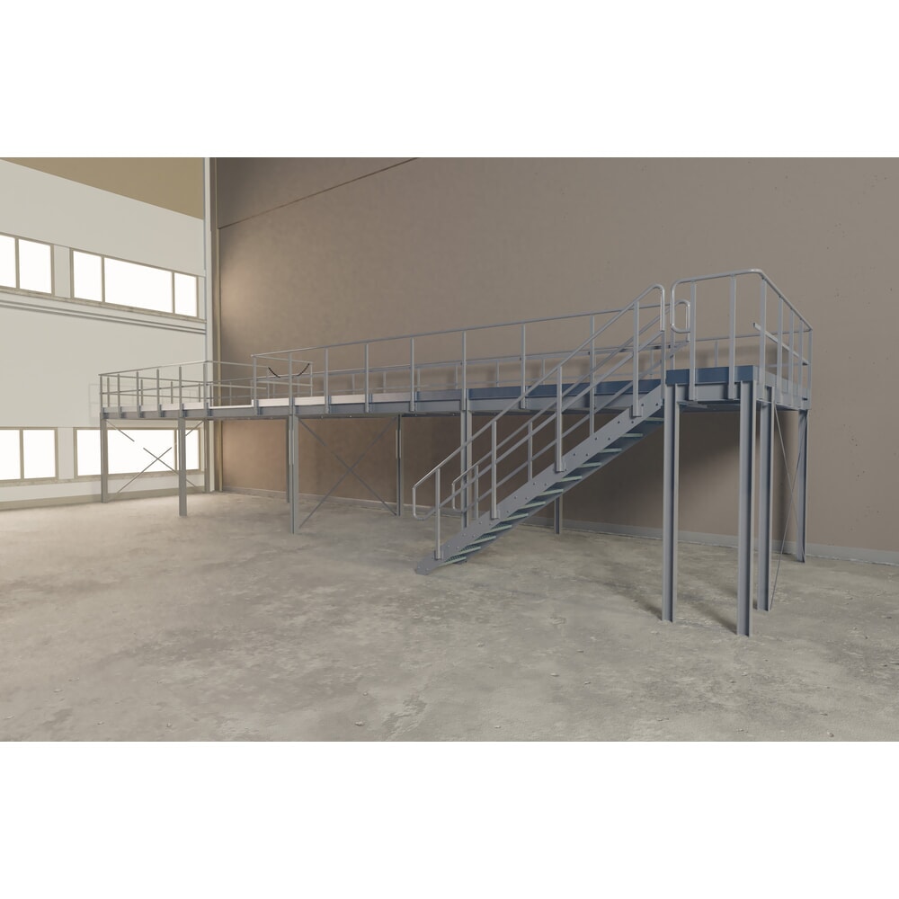 Immagine del prodotto n. 4: Pianerottolo per sistema modulare per soppalchi, uscita a destra, grigio chiaro