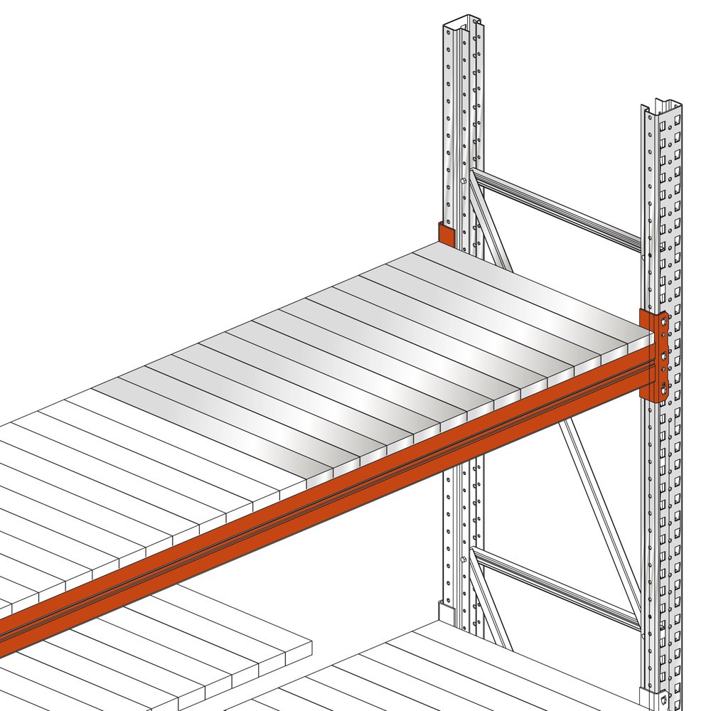 Immagine del prodotto n. 2: Pianetti in acciaio per scaffalatura porta-pallet META MULTIPAL, LxP 100 x 1.100 mm