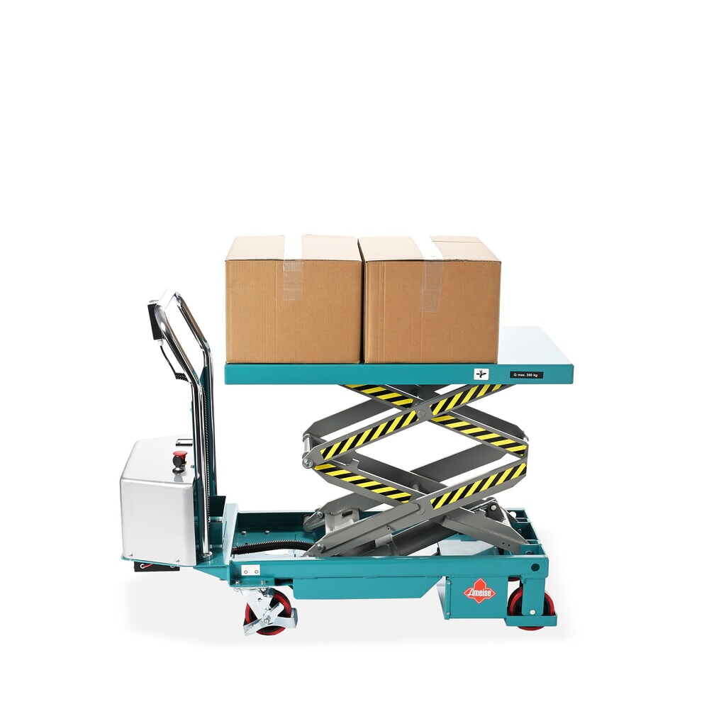 Immagine del prodotto n. 5: Carello a doppio pantografo con piano elevatore Ameise®, elettrico, portata 350 kg, da 910 x 500 mm