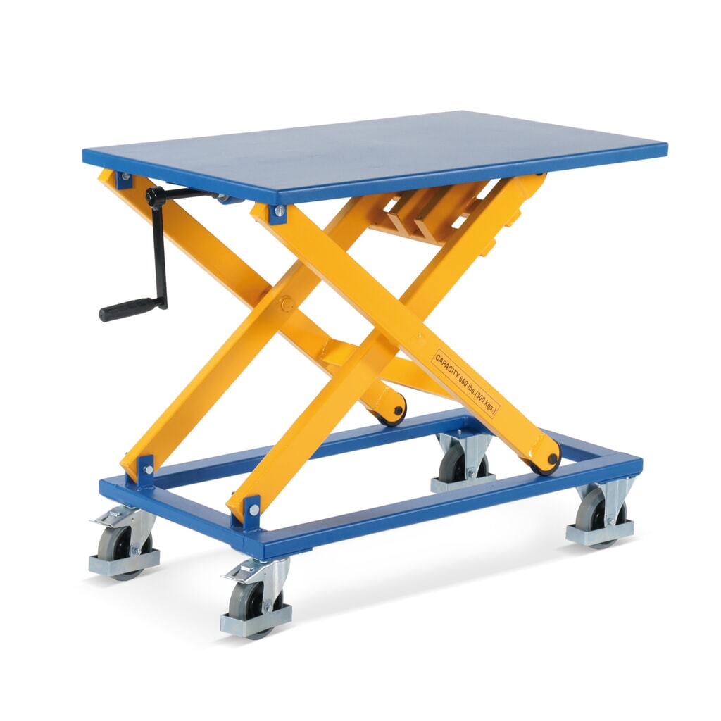 Piano elevatore a pantografo con mandrino, portata 300 kg, piattaforma da 950 x 600 mm Immagine del prodotto n. 2: Piano elevatore a pantografo con mandrino, portata 300 kg, piattaforma da 950 x 600 mm
