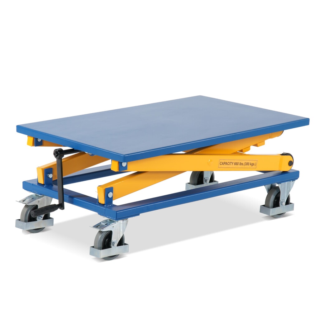 Piano elevatore a pantografo con mandrino, portata 300 kg, piattaforma da 950 x 600 mm Immagine del prodotto n. 3: Piano elevatore a pantografo con mandrino, portata 300 kg, piattaforma da 950 x 600 mm