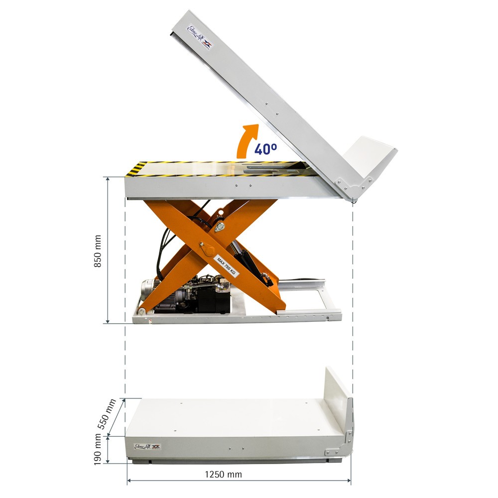 Immagine del prodotto n. 2: Piano elevatore a pantografo EdmoLift® con funzione di inclinazione