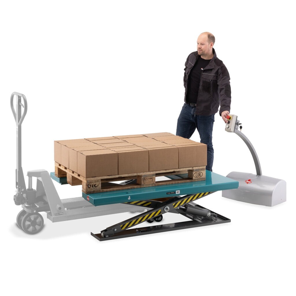 Immagine del prodotto n. 5: Piano elevatore a pantografo piatto Ameise®, forma a U, portata 1.000 kg