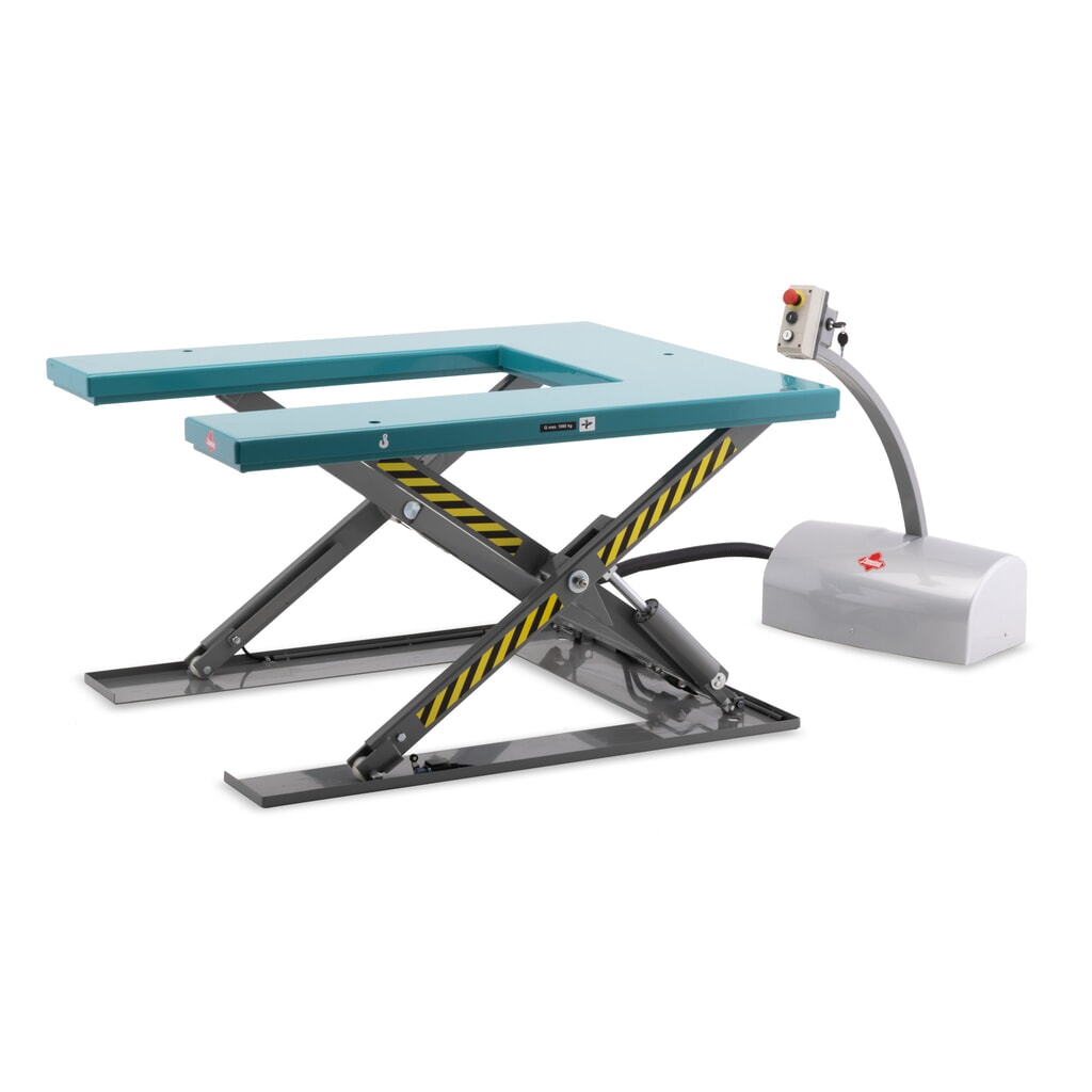 Piano elevatore a pantografo piatto Ameise®, forma a U, portata 1.000 kg Immagine del prodotto n. 8: Piano elevatore a pantografo piatto Ameise®, forma a U, portata 1.000 kg