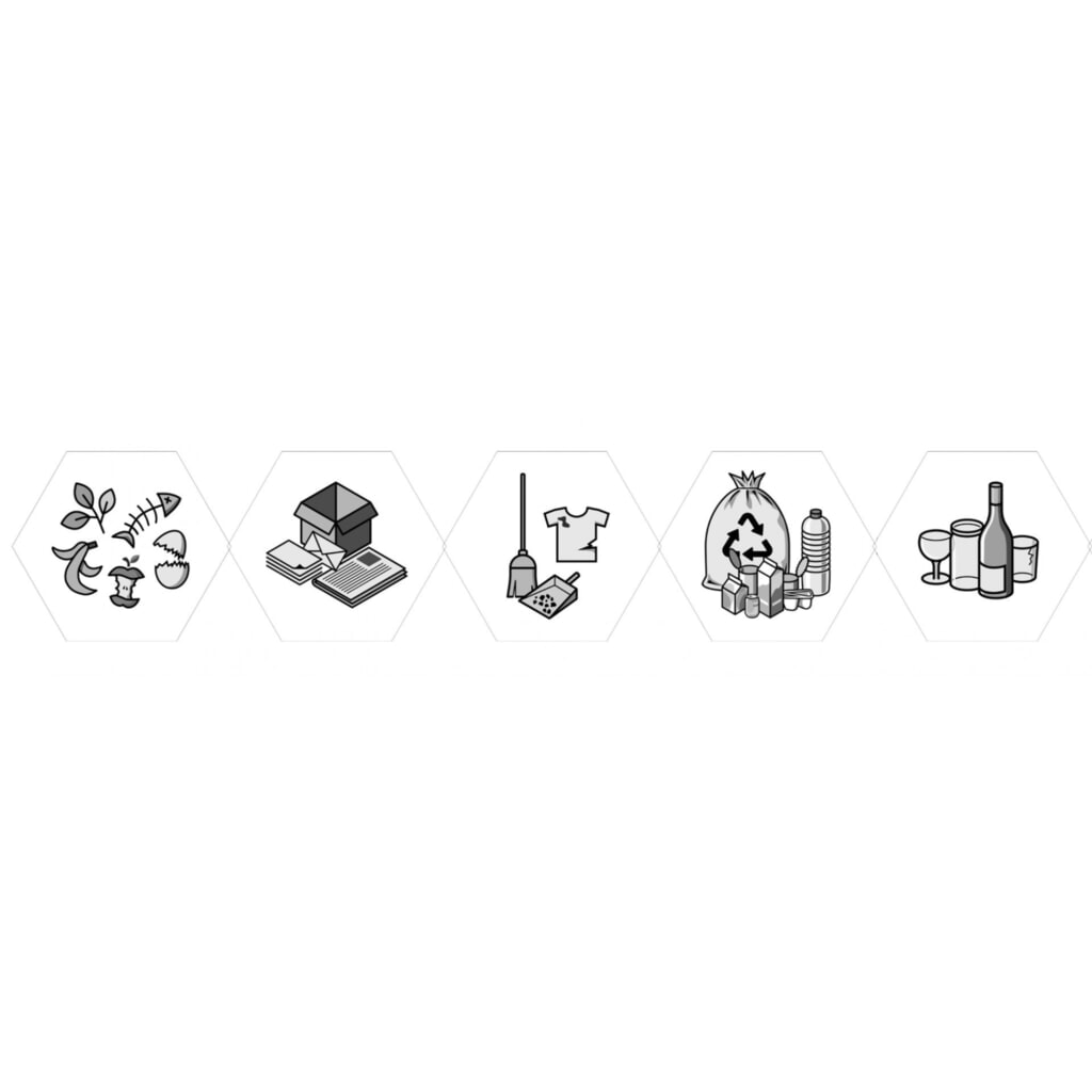Set di pittogrammi stumpf® Sixco = 5 motivi, stampa nera Immagine del prodotto: Set di pittogrammi stumpf® Sixco = 5 motivi, stampa nera
