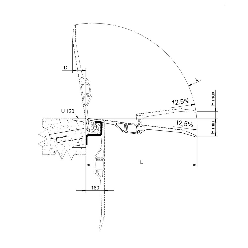 Immagine del prodotto n. 3: Ponte basculante, con dispositivo di sicurezza anti-caduta manuale, portata 4.000 kg, LxL 1.500 x 410 mm