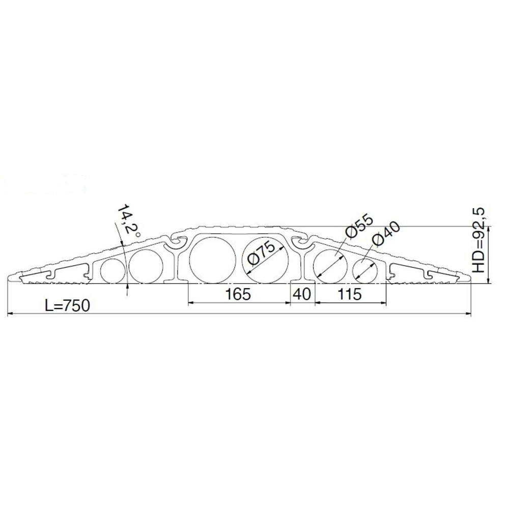 Immagine del prodotto n. 2: Ponte per cavi, portata 7.000 kg, lunghezza 750 mm