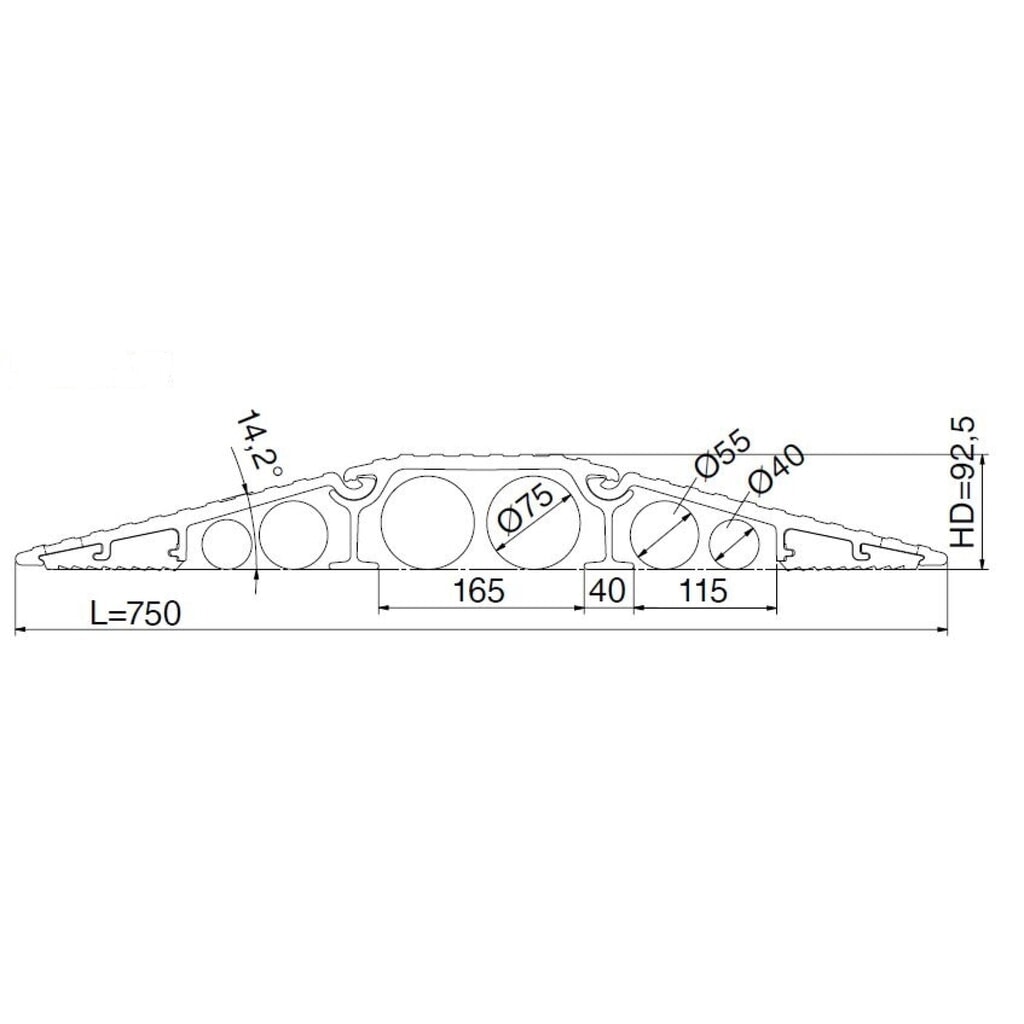 Ponte per cavi, portata 7.000 kg, lunghezza 750 mm Immagine del prodotto n. 2: Ponte per cavi, portata 7.000 kg, lunghezza 750 mm