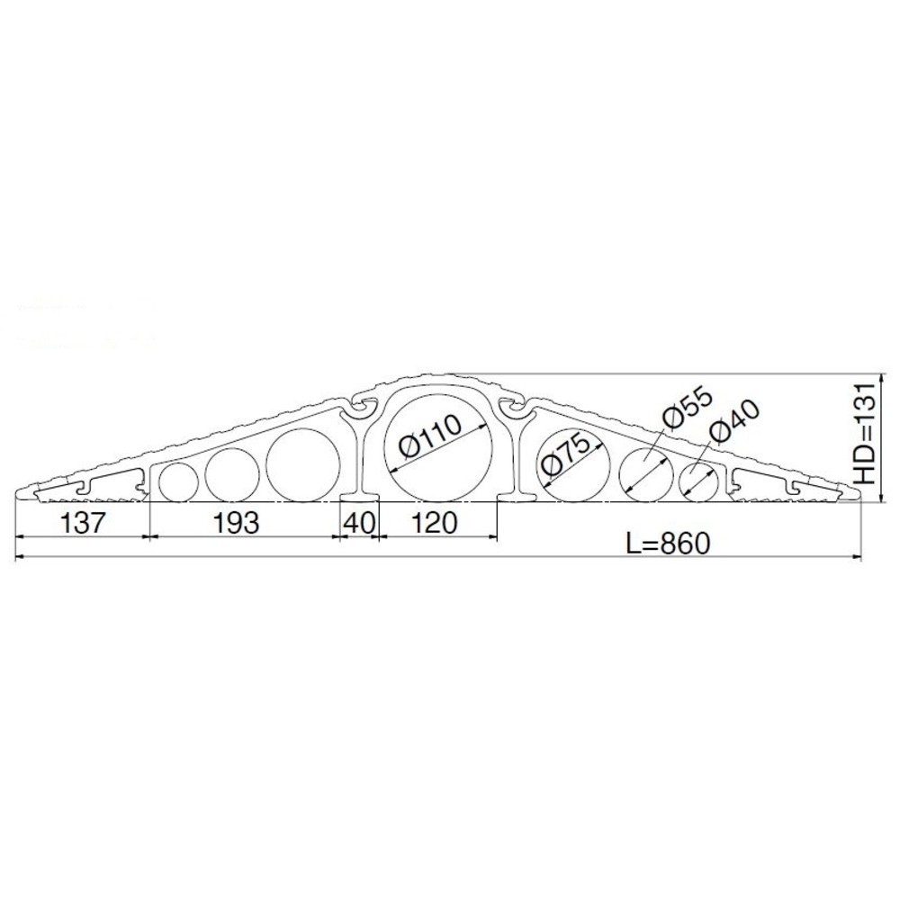 Immagine del prodotto n. 2: Ponte per cavi, portata 7.000 kg, lunghezza 860 mm