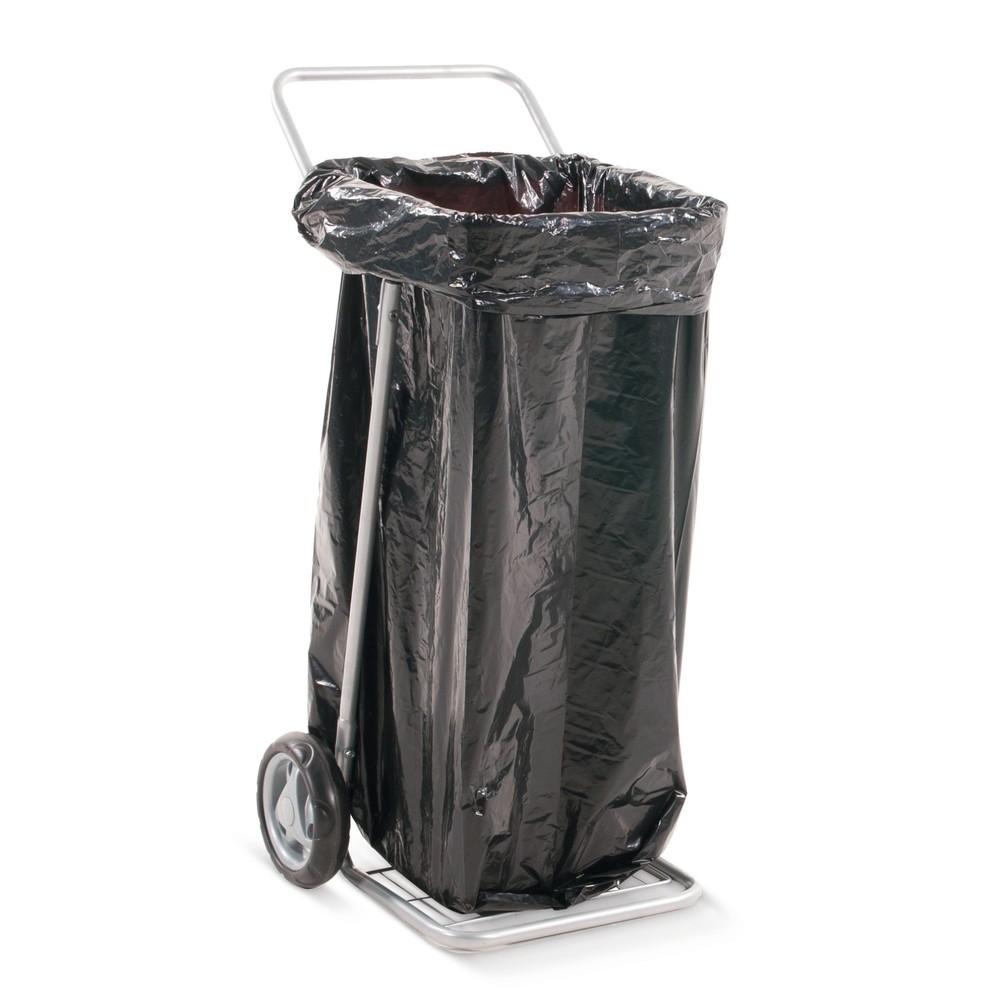 Immagine del prodotto: Porta-sacchetto dei rifiuti Kongamek, con 2 ruote in gomma piena, fino a 125 litri, portata 50 kg, aperto