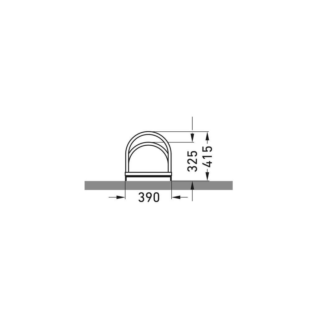 Immagine del prodotto n. 6: Portabiciclette ad arco, con caricamento su 2 lati, 4 posti, zincato