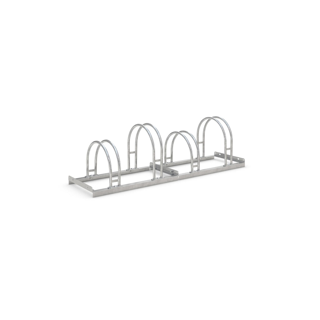 Portabiciclette ad arco, con caricamento da un lato, 4 posti, zincato Immagine del prodotto: Portabiciclette ad arco, con caricamento da un lato, 4 posti, zincato