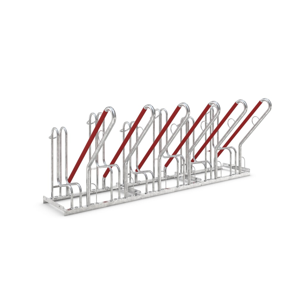 Portabiciclette con staffa di appoggio, con caricamento da un lato, 6 posti Immagine del prodotto: Portabiciclette con staffa di appoggio, con caricamento da un lato, 6 posti