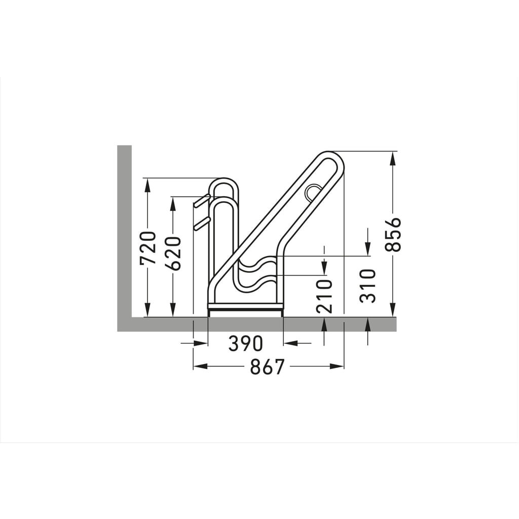 Portabiciclette con staffa di appoggio, con caricamento da un lato, 2 posti Immagine del prodotto n. 7: Portabiciclette con staffa di appoggio, con caricamento da un lato, 2 posti