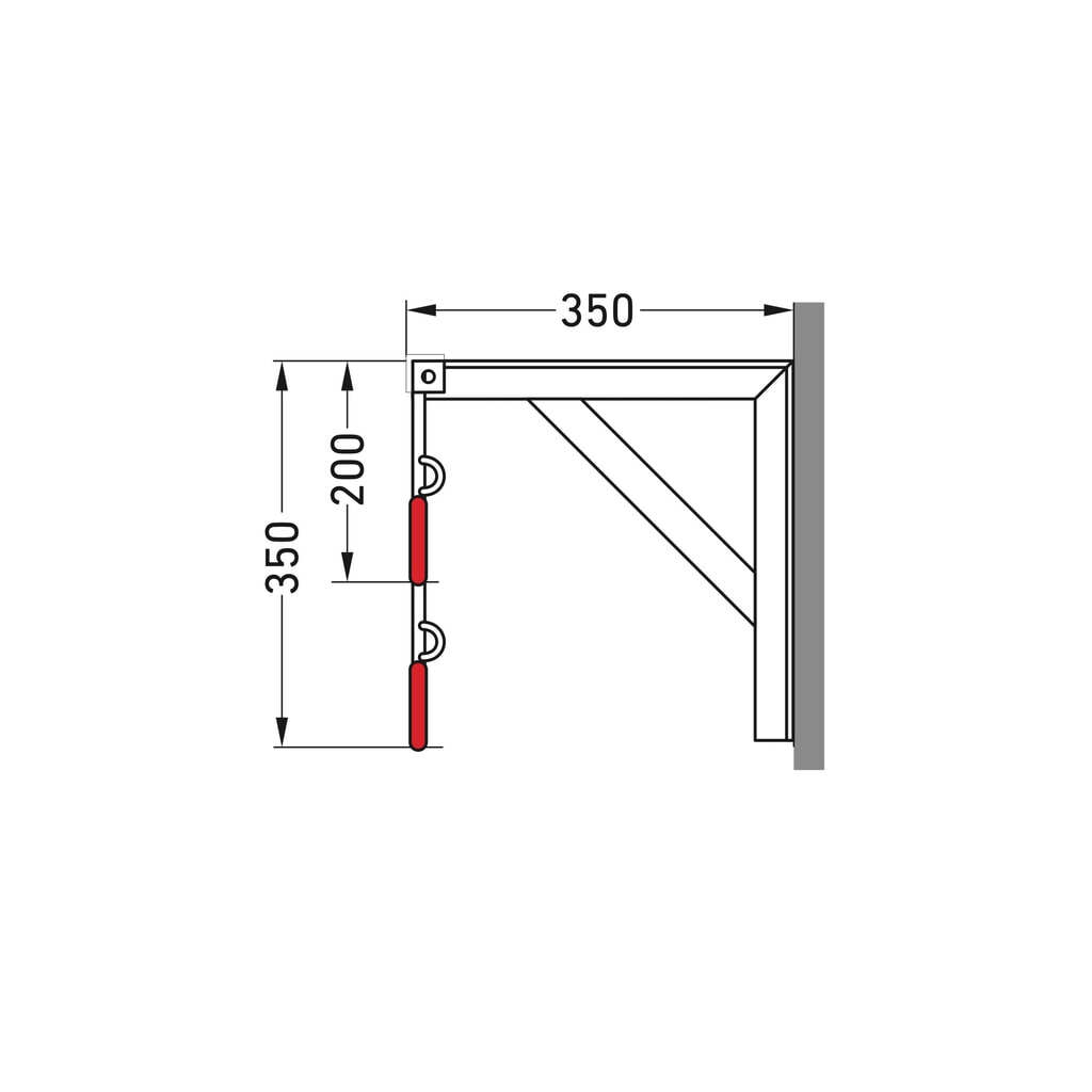 Portabiciclette sospeso, 2 posti, montaggio a soffitto Immagine del prodotto n. 6: Portabiciclette sospeso, 2 posti, montaggio a soffitto