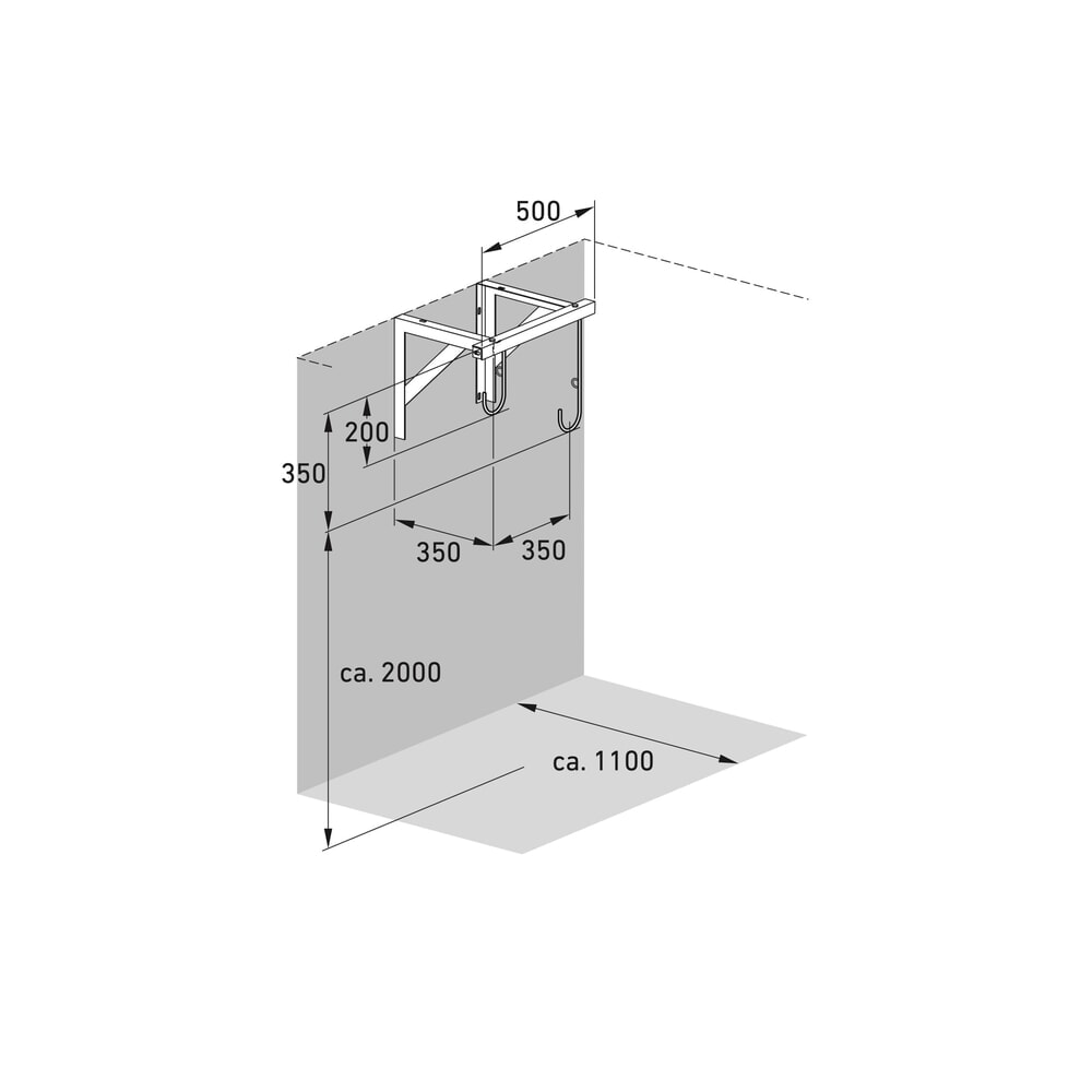 Immagine del prodotto n. 7: Portabiciclette sospeso, 2 posti, montaggio a soffitto