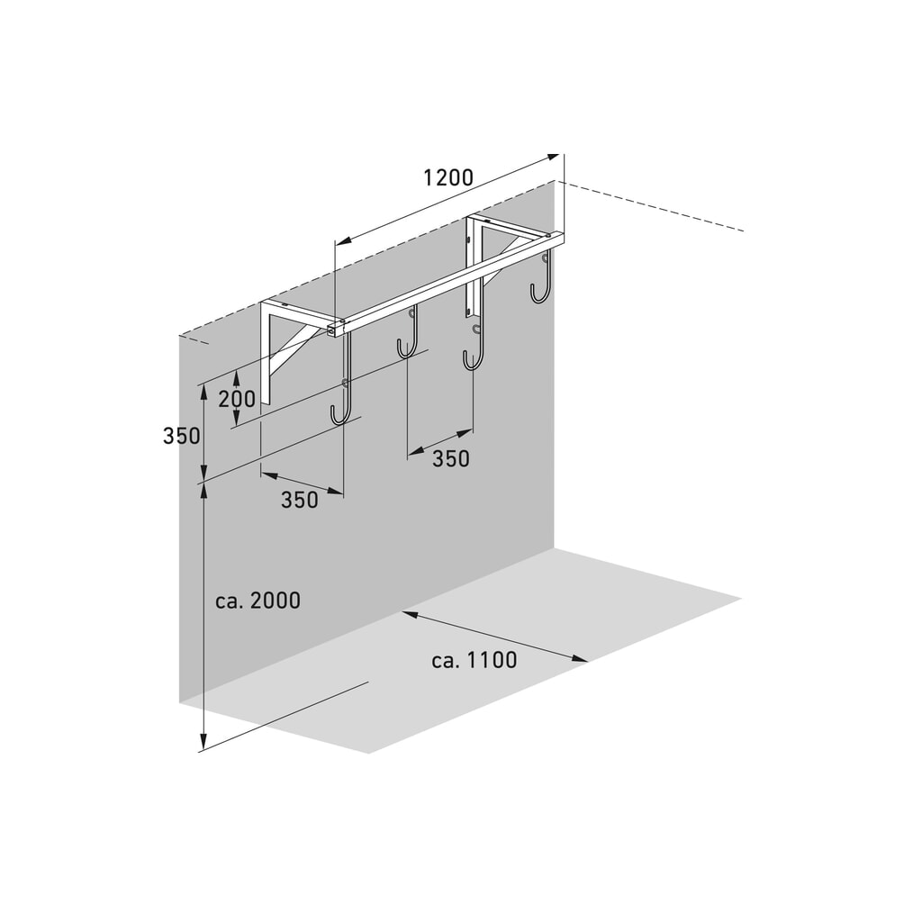 Immagine del prodotto n. 7: Portabiciclette sospeso, 4 posti, montaggio a soffitto