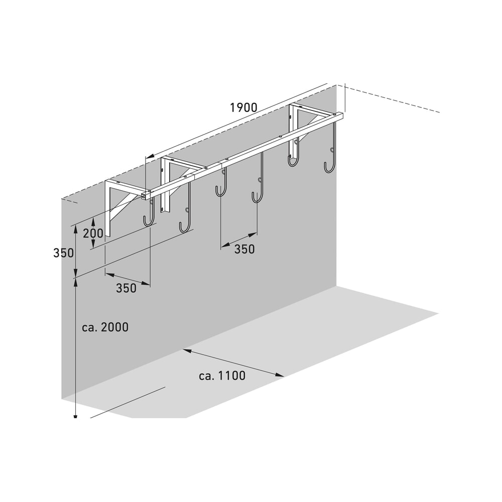 Immagine del prodotto n. 7: Portabiciclette sospeso, 6 posti, montaggio a soffitto