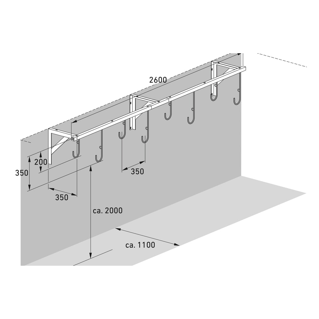 Immagine del prodotto n. 7: Portabiciclette sospeso, 8 posti, montaggio a soffitto