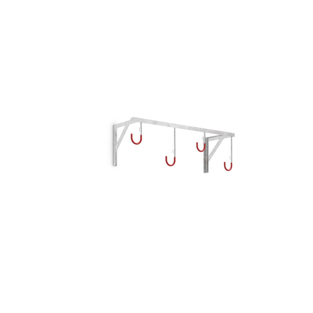 Portabiciclette sospeso, 4 posti, montaggio a soffitto Immagine del prodotto: Portabiciclette sospeso, 4 posti, montaggio a soffitto