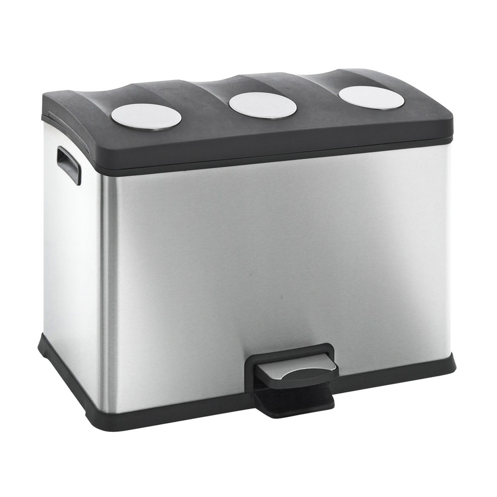 Rejoice - Pattumiera a pedale, 3 x 12 litri, in acciaio INOX Immagine del prodotto: Rejoice - Pattumiera a pedale, 3 x 12 litri, in acciaio INOX