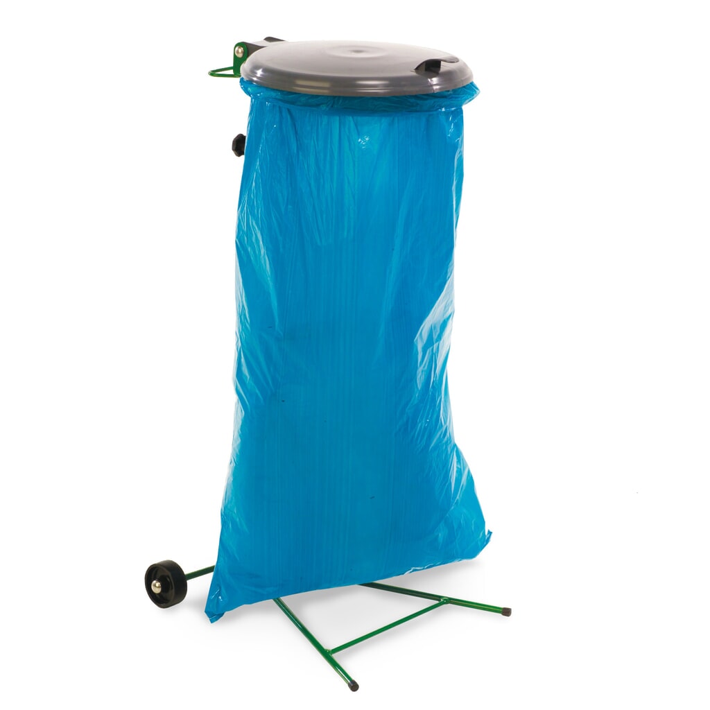 RENNER Portasacco rifiuti raccolta speciale per sacchi da 70 e 120 litri, con 2 ruote in plastica, zincato a caldo Immagine del prodotto: RENNER Portasacco rifiuti raccolta speciale per sacchi da 70 e 120 litri, con 2 ruote in plastica, zincato a caldo