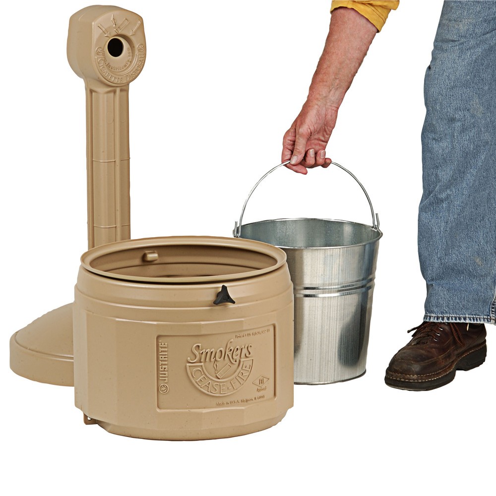 Immagine del prodotto n. 4: Posacenere a colonna di sicurezza Justrite®, autoestinguente, 15 litri, beige