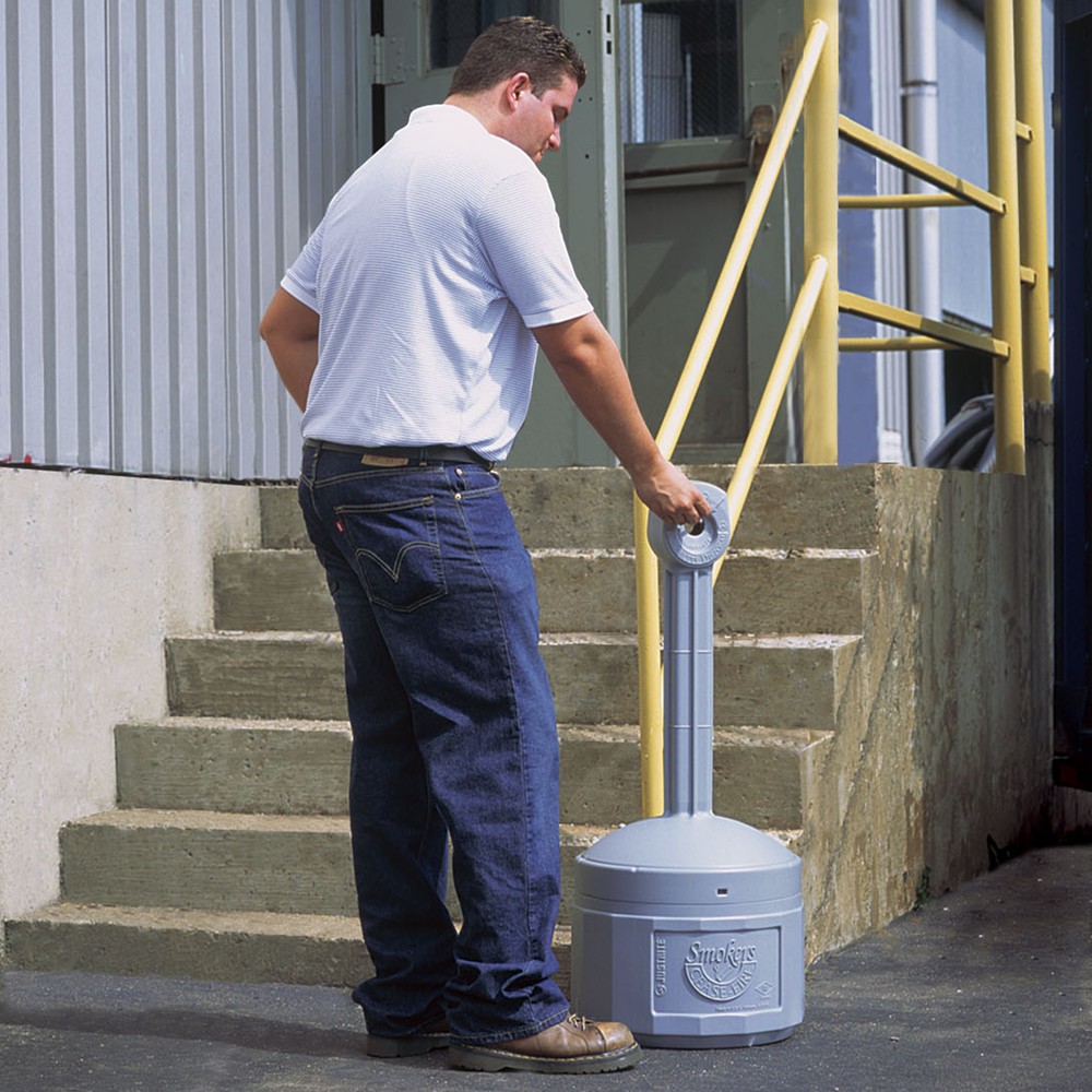 Immagine del prodotto n. 3: Posacenere a colonna di sicurezza Justrite®, autoestinguente, 15 litri, grigio